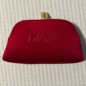 DIOR small red fabric cosmetic bag